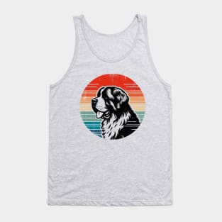 Retro St Bernard Dog Vintage Sunset Dog Lover Tank Top